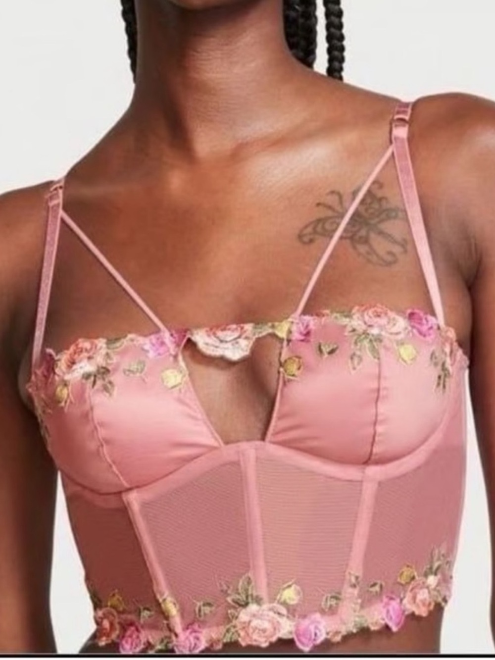 Victoria's Secret Pink Floral Longline Lace Bustier - Picture 2 of 6